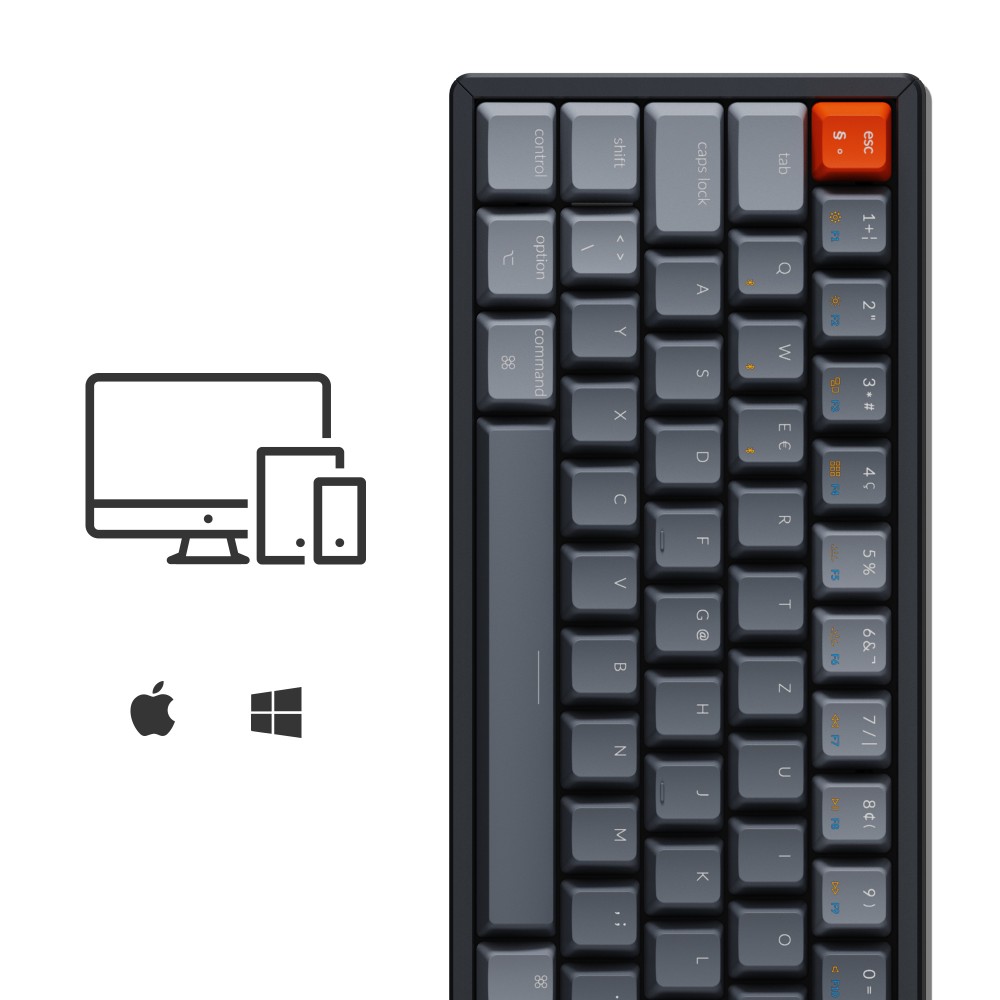 Keychron K6 Interrupteur marron remplaçable à chaud RVB (ISO-CH)