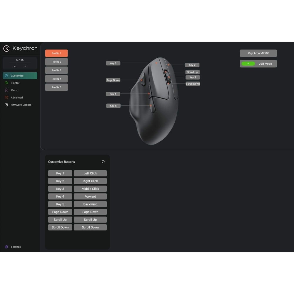 Keychron M7 8K Wireless Mouse – 66 g, PAW3950, 8000 Hz