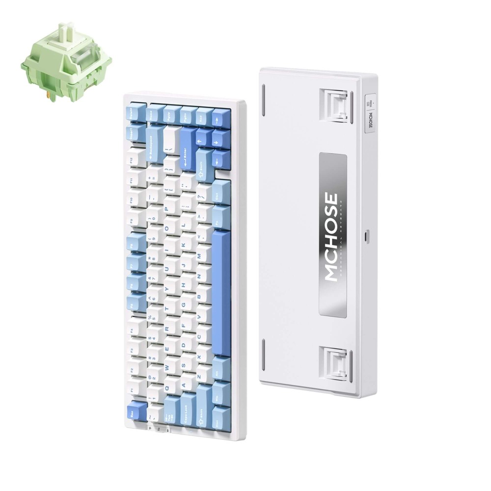 MCHOSE G75 Tri-Mode – Clavier 75 % avec commutateurs Matcha Latte V2