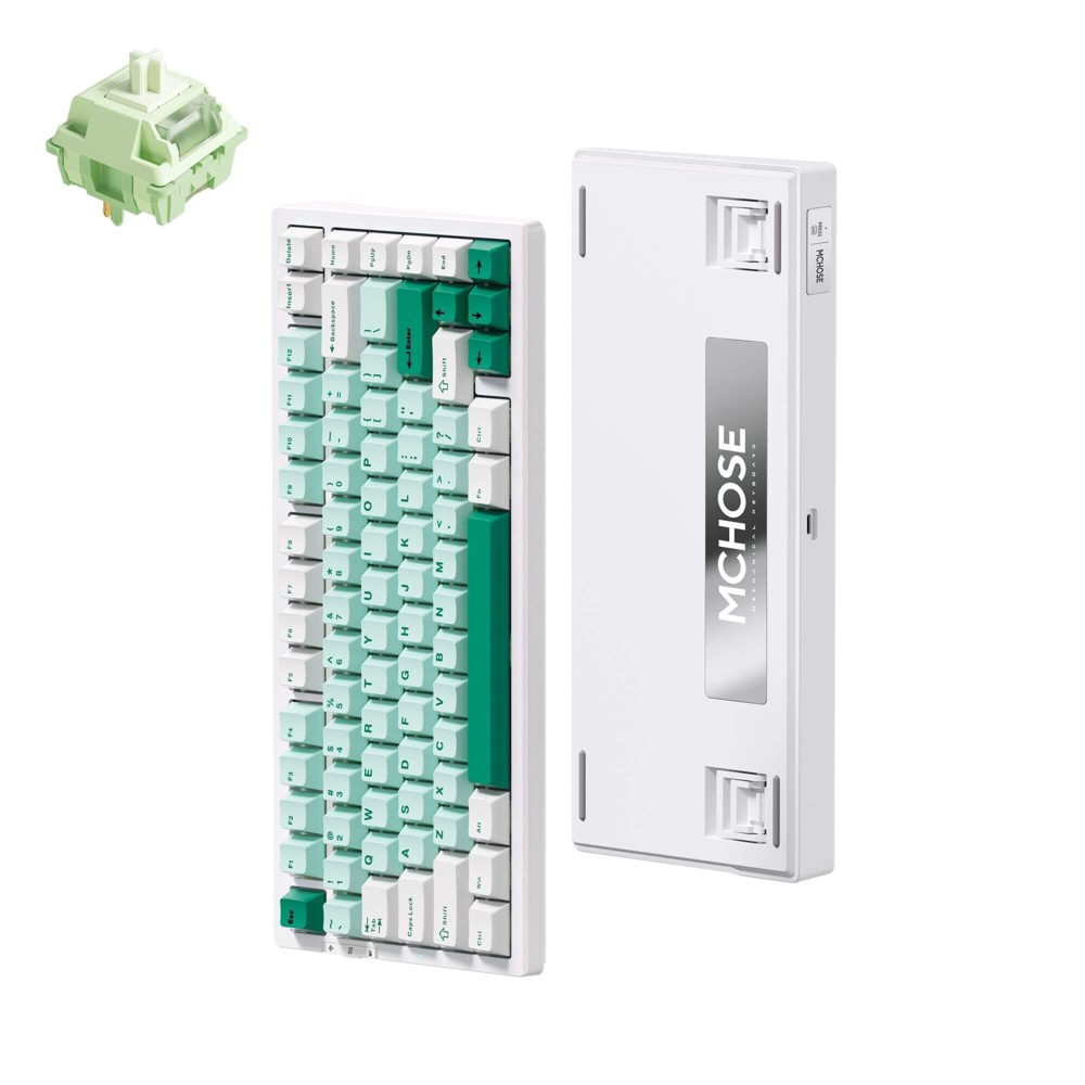 MCHOSE G75 Tri-Mode – Clavier 75 % avec commutateurs Matcha Latte V2