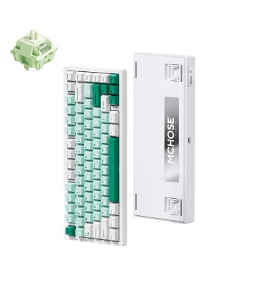 MCHOSE G75 Tri-Mode – Clavier 75 % avec commutateurs Matcha Latte V2