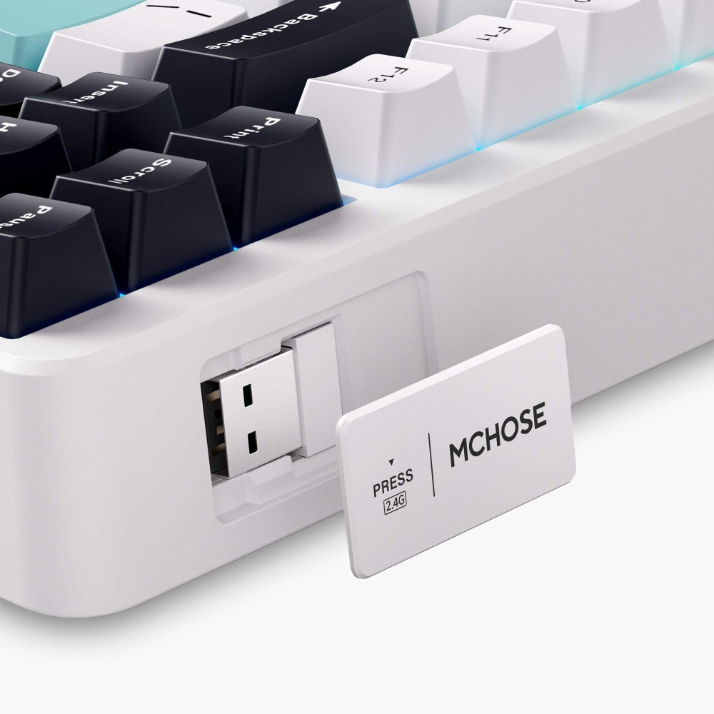 MCHOSE Clavier sans fil G87 ANSI – Support de joint et commutateurs Cabbage Tofu V2