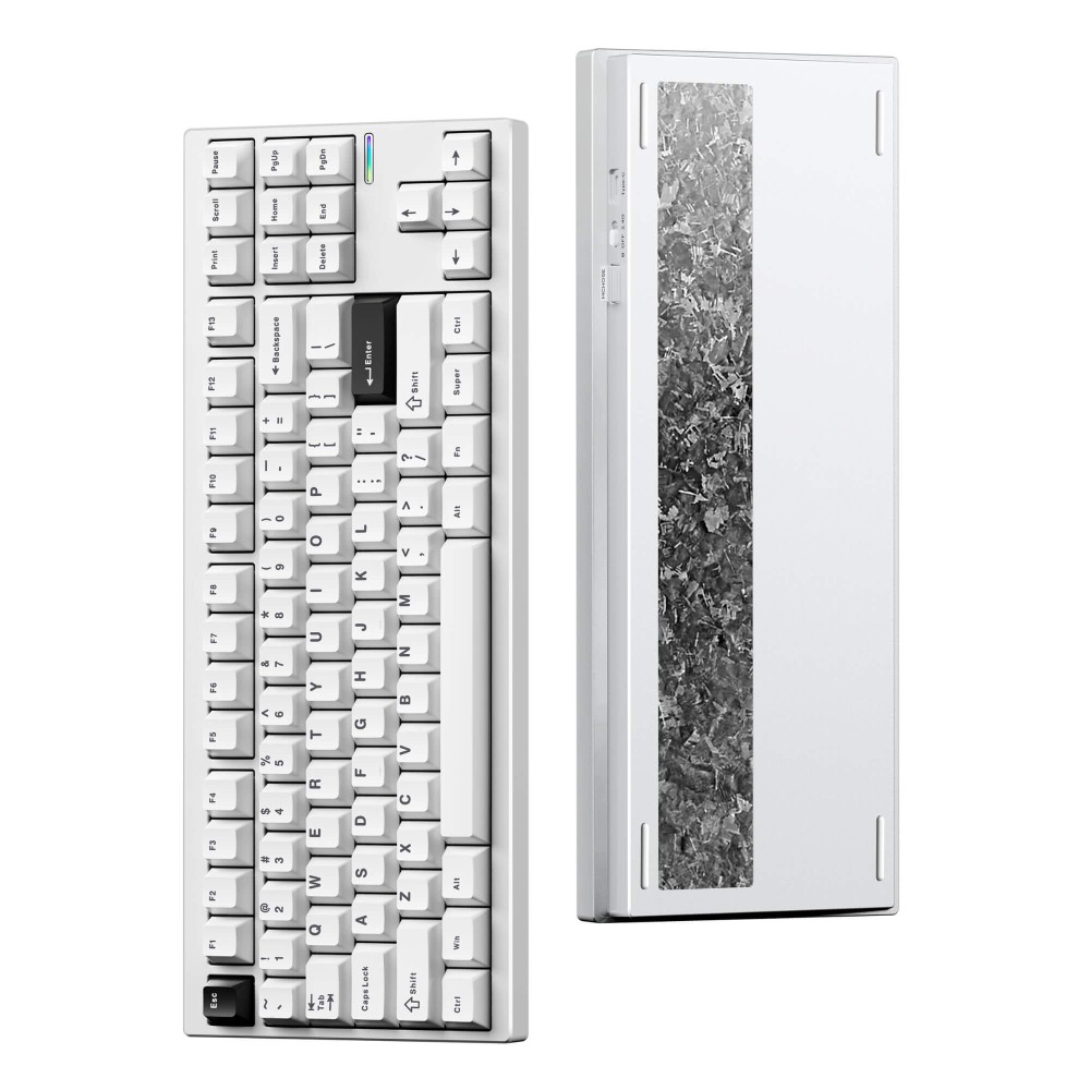 mchose GX87 Ultra – TKL en aluminium avec interrupteurs blancs vintage et QMK/VIA