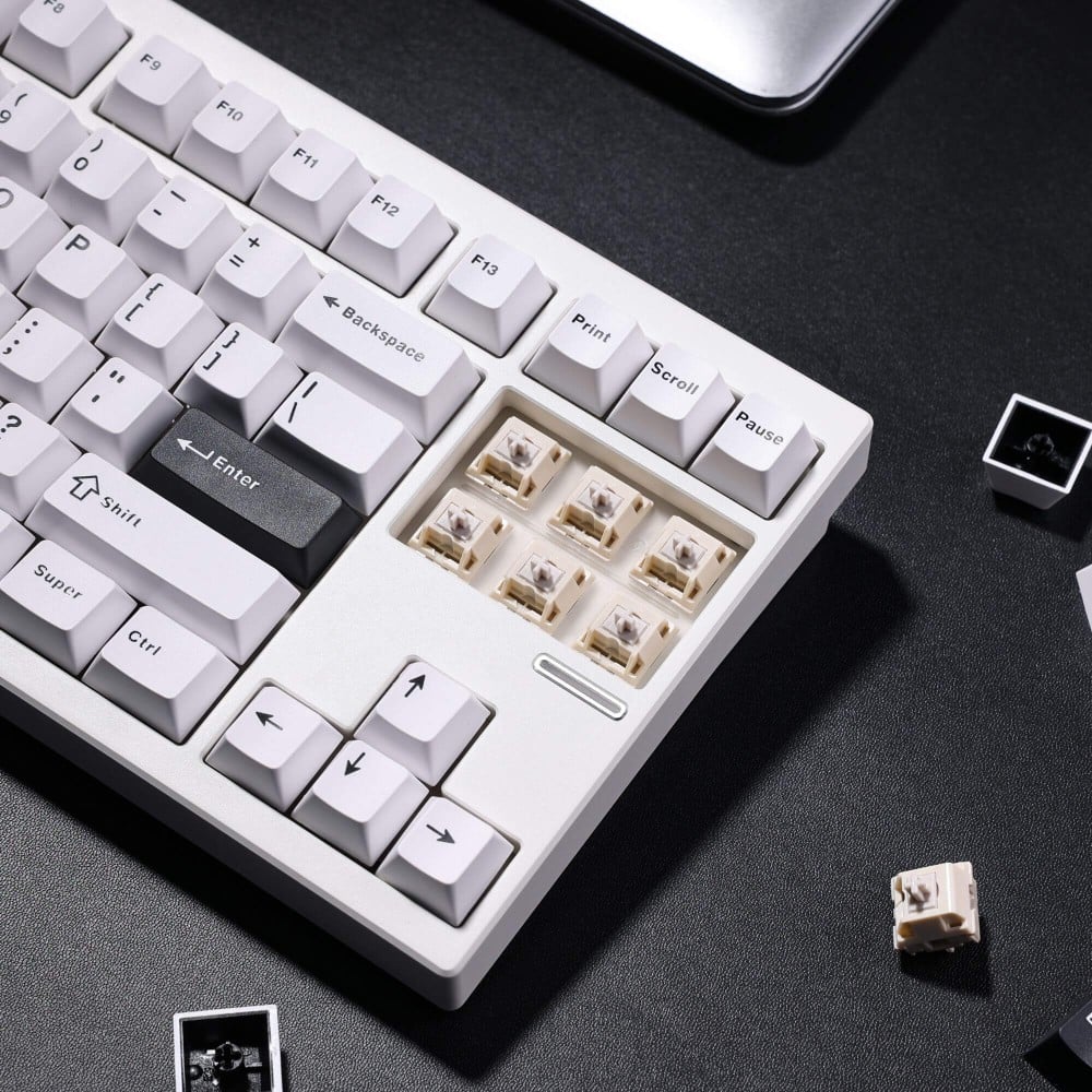 mchose GX87 Ultra – Aluminum TKL with Vintage White Switches & QMK/VIA