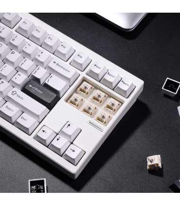 mchose GX87 Ultra – TKL en aluminium avec interrupteurs blancs vintage et QMK/VIA