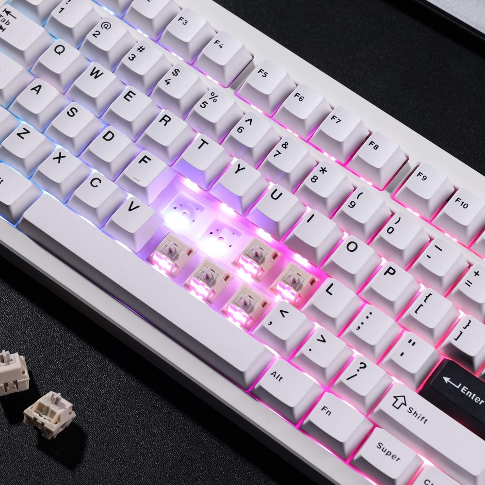 mchose GX87 Ultra – TKL en aluminium avec interrupteurs blancs vintage et QMK/VIA
