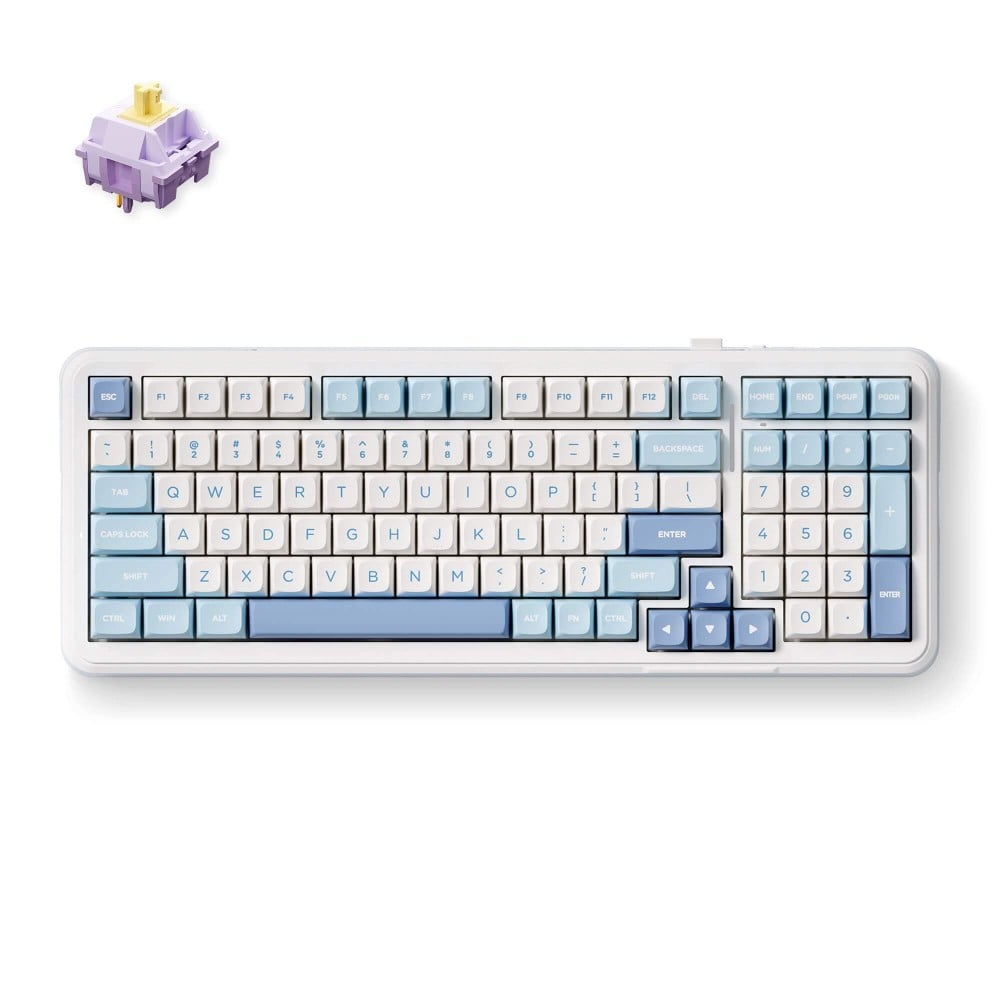 MCHOSE Clavier mécanique K99 Bleu Ciel