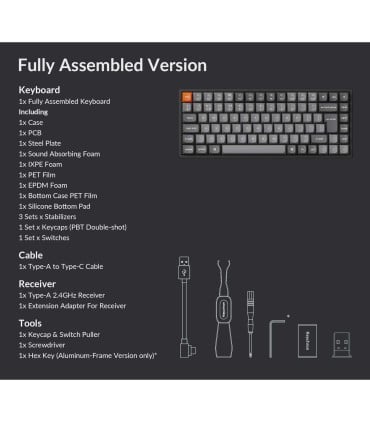 Keychron K2 Max ISO-CH mit Super Red Switch – Wireless 75% Tastatur