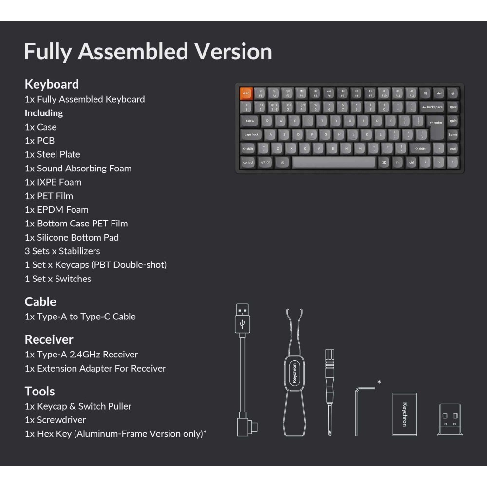 Keychron K2 Max ISO-CH avec Super Banana Switch – Clavier sans fil 75 %