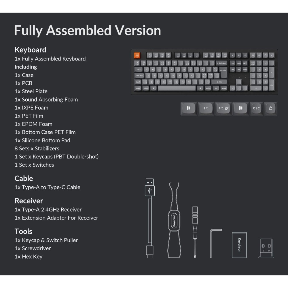 Keychron K10 Max ISO-CH – Full-Size Wireless Keyboard mit Super Red Switches