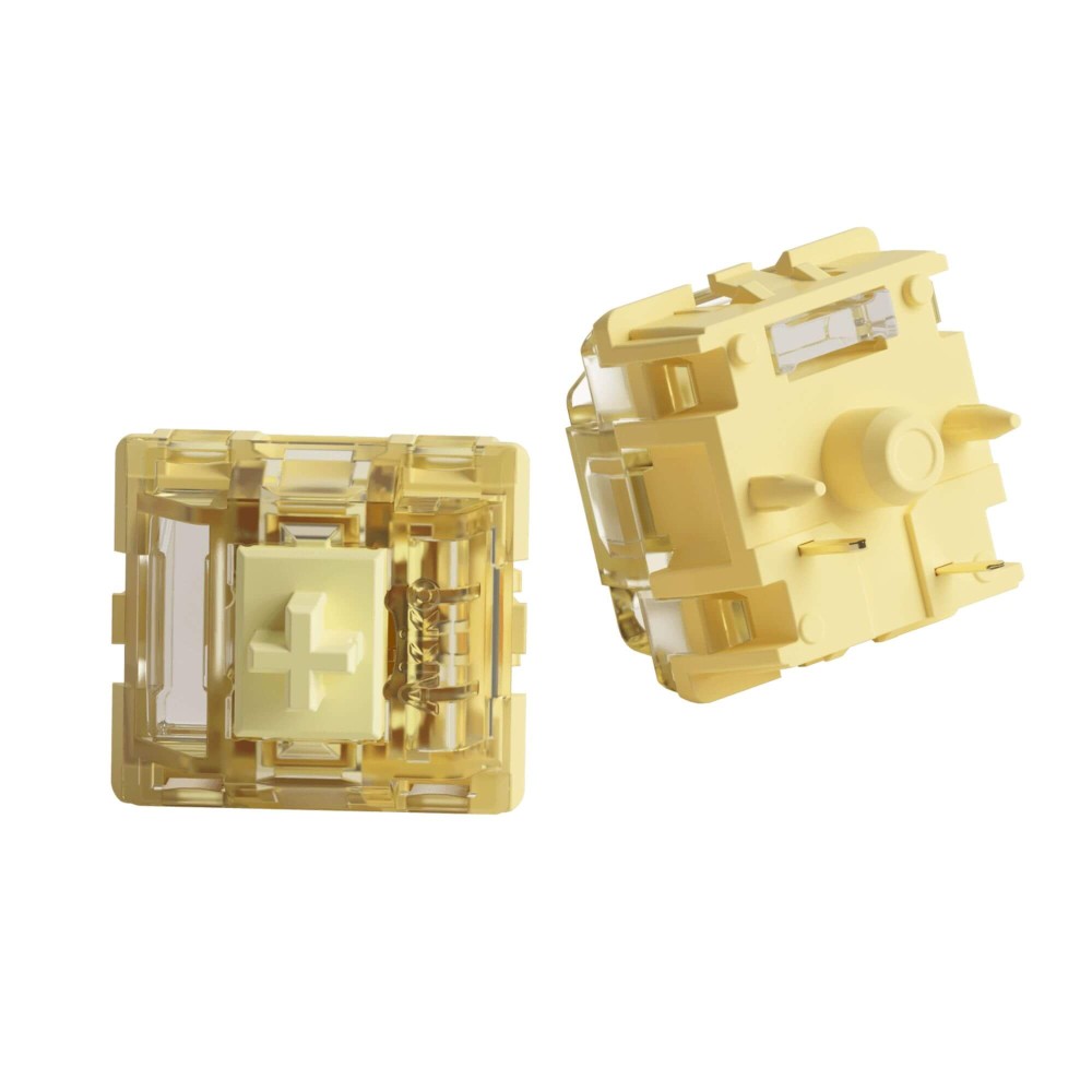 Akko V5 Creamy Yellow Pro Switch – Linéaire, 50gf, diffuseur RGB, 45 pièces