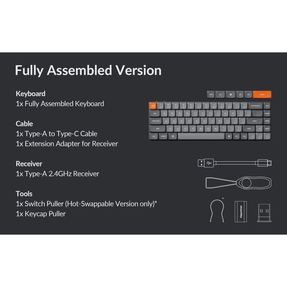 Keychron K7 Max ANSI - Clavier mécanique sans fil à profil bas à 65 %