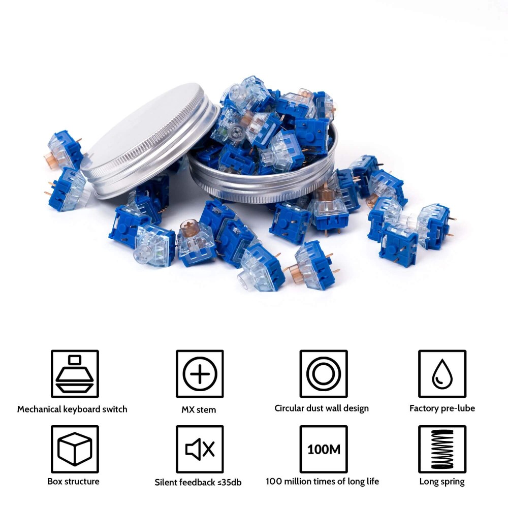 Kailh Islet Switch – Commutateur de boîte linéaire silencieux pour les jeux et le bureau