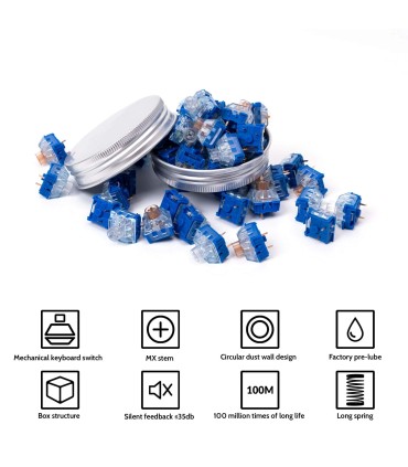 Kailh Islet Switch – Commutateur de boîte linéaire silencieux pour les jeux et le bureau