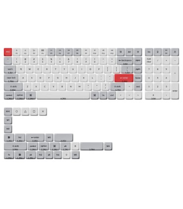 Keychron Gris Clair Blanc LSA Dye-Sub PBT Keycap Set ANSI-US
