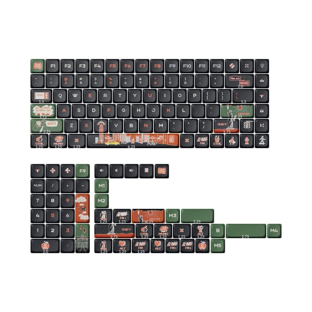 Keychron LSA New York Keycap Set – Profil bas PBT Dye-Sub