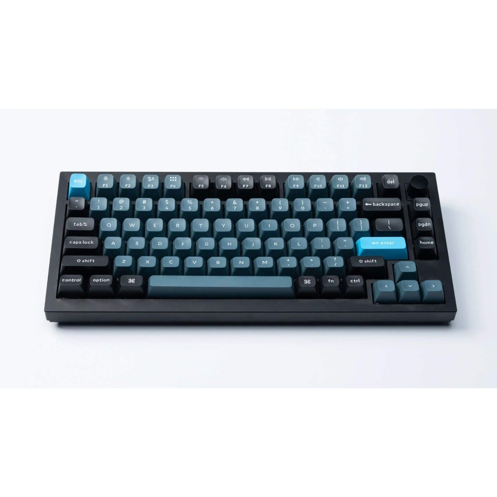 Double Shot KSA PBT Keycap Ensemble complet de touches gris foncé et bleu grisâtre (ANSI)