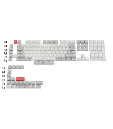 Keychron Ensemble de keycaps OSA PBT imprimé sur le côté noir/blanc 141 ANSI