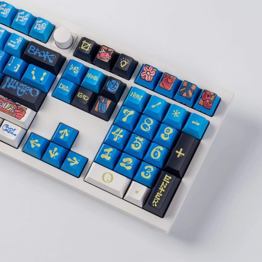 Keychron x NINEGO Blue Cherry PBT Keycap Set – 140 Keys