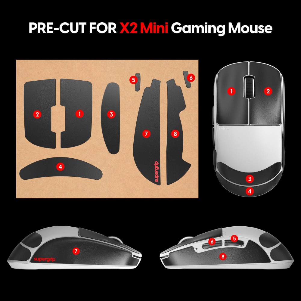 Pulsar Supergrip X2 Grip-Tape für Gaming-Maus – sicherer Halt