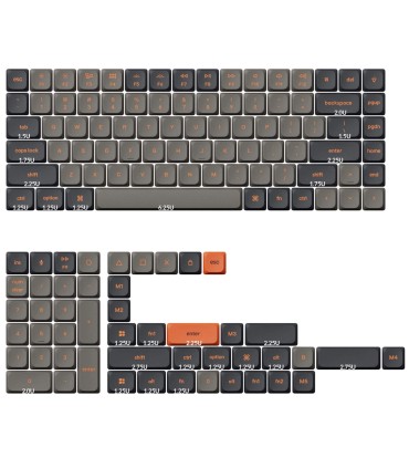 Keychron Jeu de touches PBT LSA à profil bas V2 Carbone