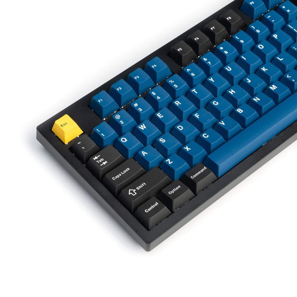 Cherry Profile Double Shot PBT Keycap Set Bleu Noir Jaune – 143 touches