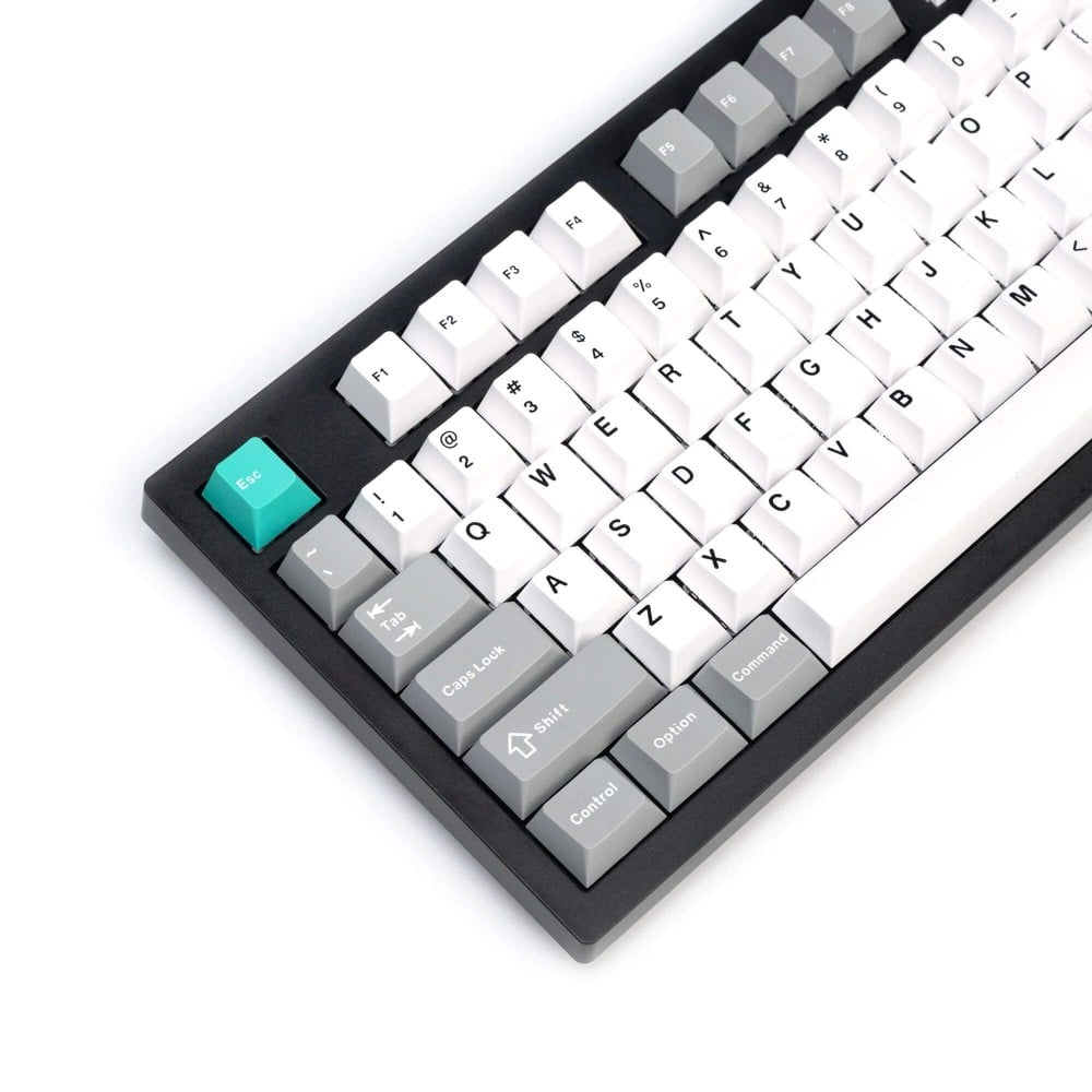 Keychron Cherry Profile Double Shot PBT Set Gris Blanc Menthe