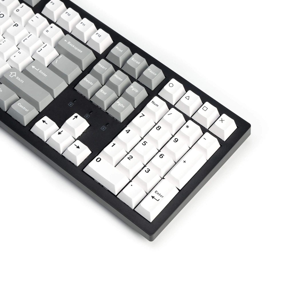 Cherry Profile Double Shot PBT Keycap Set Gris Blanc Menthe – 143 touches