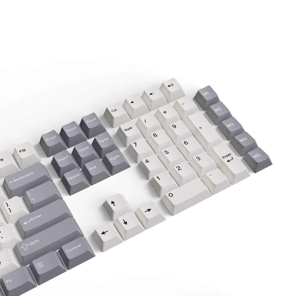 Cherry Profile Double Shot PBT Keycap Set Gray White Mint – 143 Keys