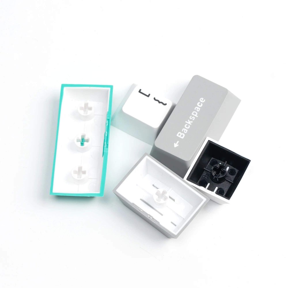 Cherry Profile Double Shot PBT Keycap Set Gray White Mint – 143 Keys