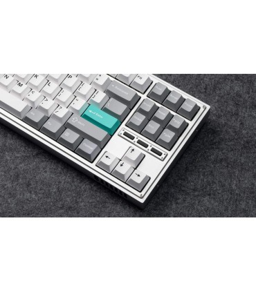 Cherry Profile Double Shot PBT Keycap Set Gris Blanc Menthe – 143 touches
