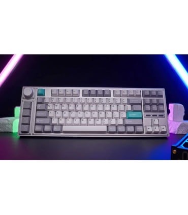 Cherry Profile Double Shot PBT Keycap Set Gray White Mint – 143 Keys