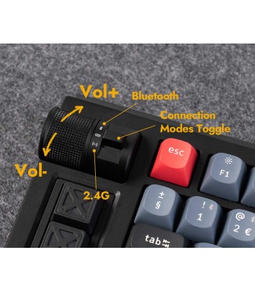 Clavier Lemokey L1 ISO-CH – Sans fil 75 % QMK VIA avec commutateurs Jupiter Red