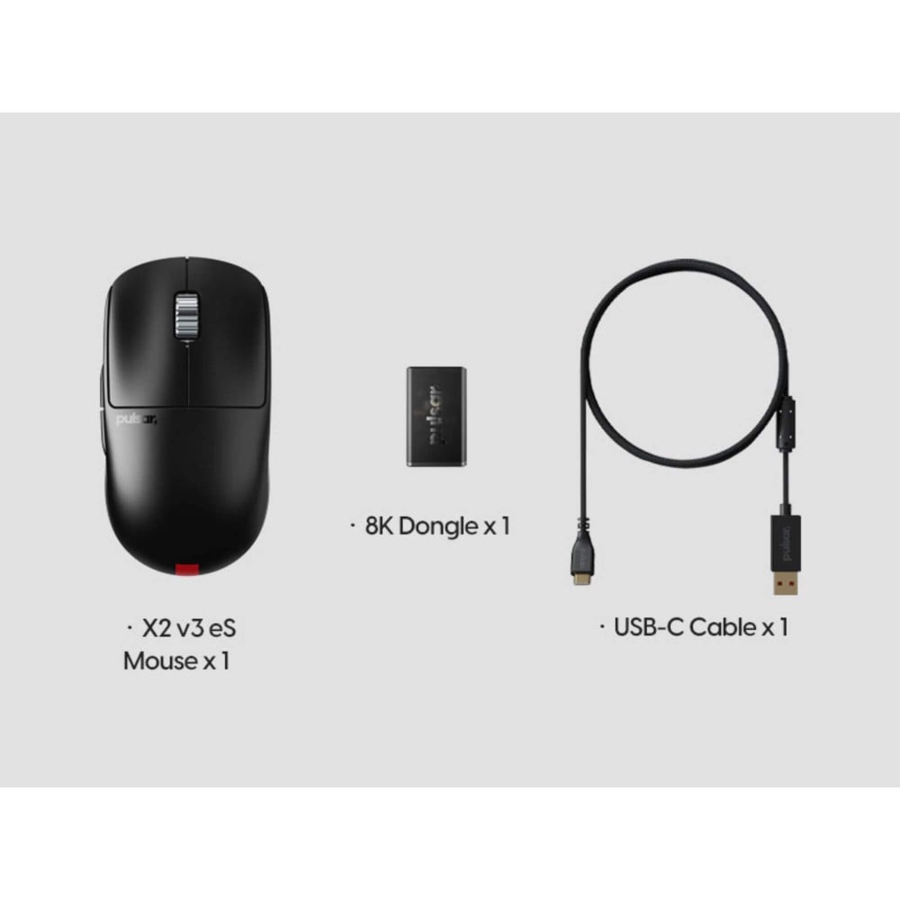 Pulsar X2 v3 eS Mini – 59 g eSports Gaming Mouse mit OLED & 8 K Polling