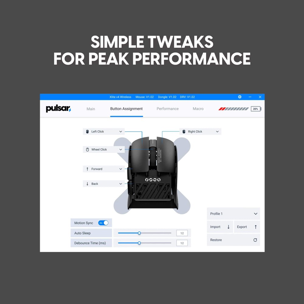 Pulsar LAB X2F Gaming Mouse – ultraleicht, 8K Polling, XS-1 Sensor