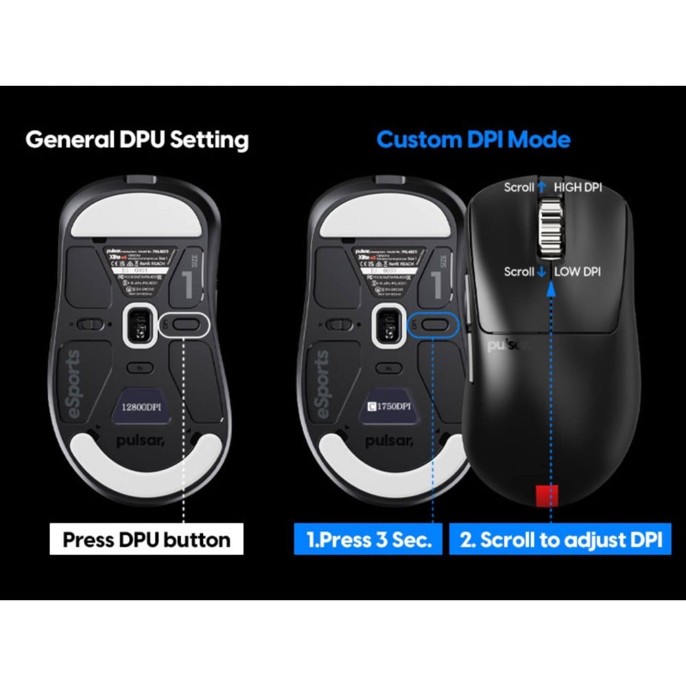 Pulsar Xlite v4 eS Mini – Ultraleichte eSports Gaming Mouse mit OLED & 32.000 DPI