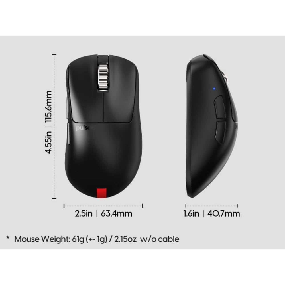 Pulsar Xlite v4 eS Mini – Ultraleichte eSports Gaming Mouse mit OLED & 32.000 DPI
