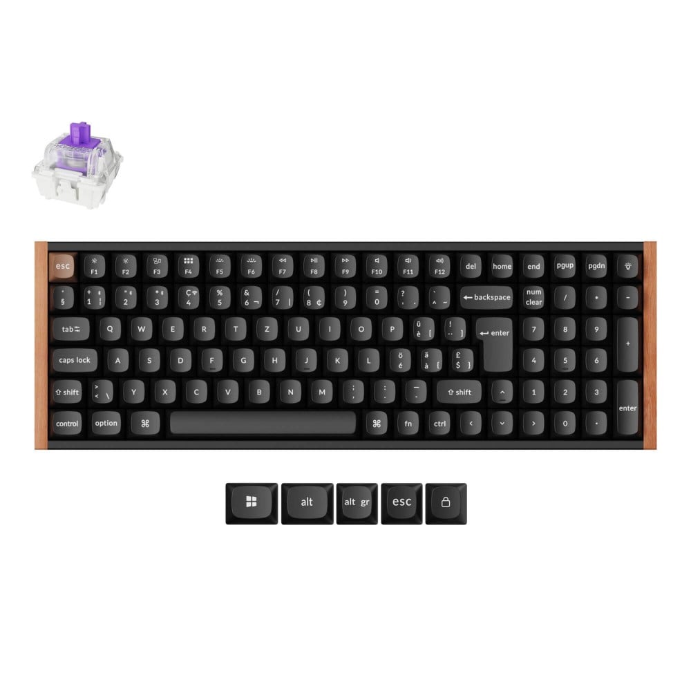 Keychron Interrupteur magnétique en bois noir K4 HE (ISO-CH)