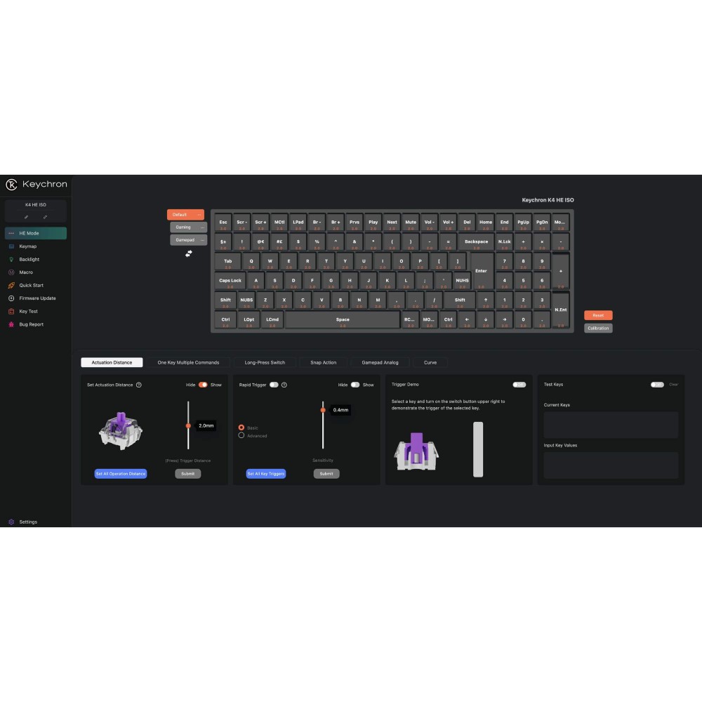 Keychron K4 HE ISO CH – Clavier sans fil à effet Hall