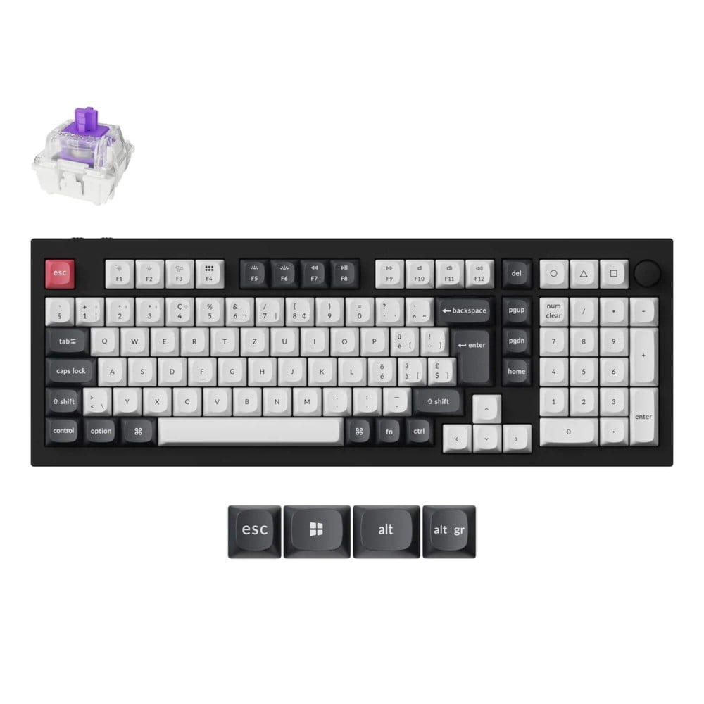 Keychron Commutateur magnétique QMK en noir carbone Q5 (ISO-CH)