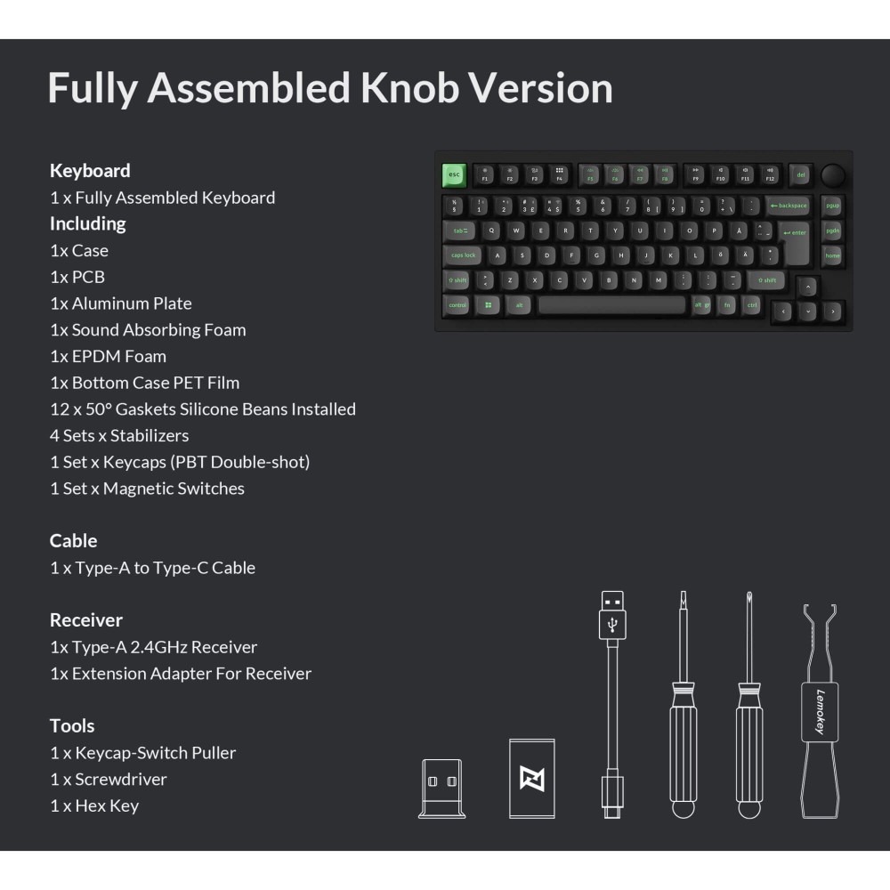 Lemokey P1 HE ISO-CH – Clavier de jeu magnétique 1000 Hz