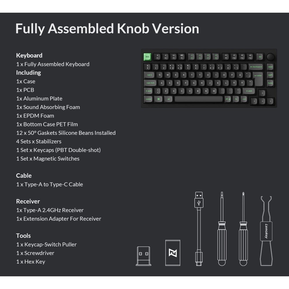 Lemokey P1 HE ISO-CH – Magnetische Gaming Tastatur 1000 Hz