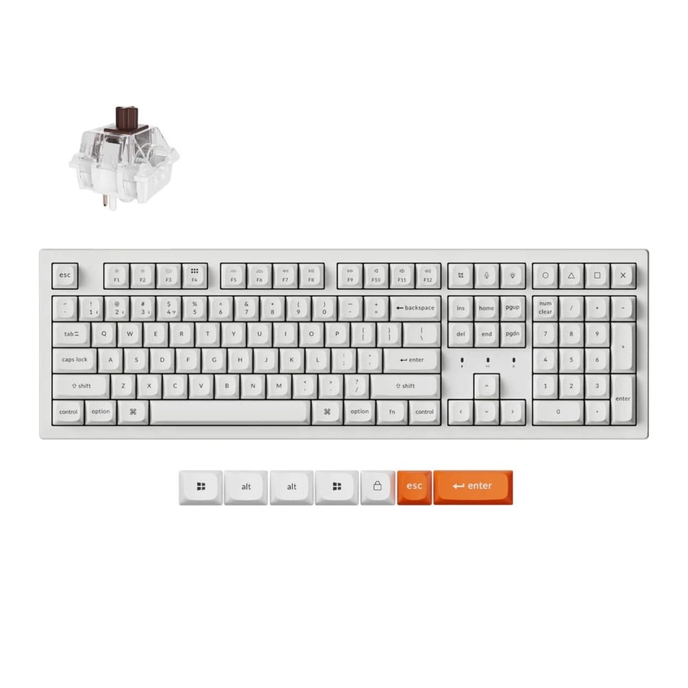 Keychron K10 Max Interrupteur Blanc Marron (ANSI)