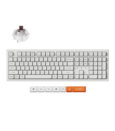 Keychron K10 Max White – Clavier 100 % sans fil avec interrupteurs Super Brown