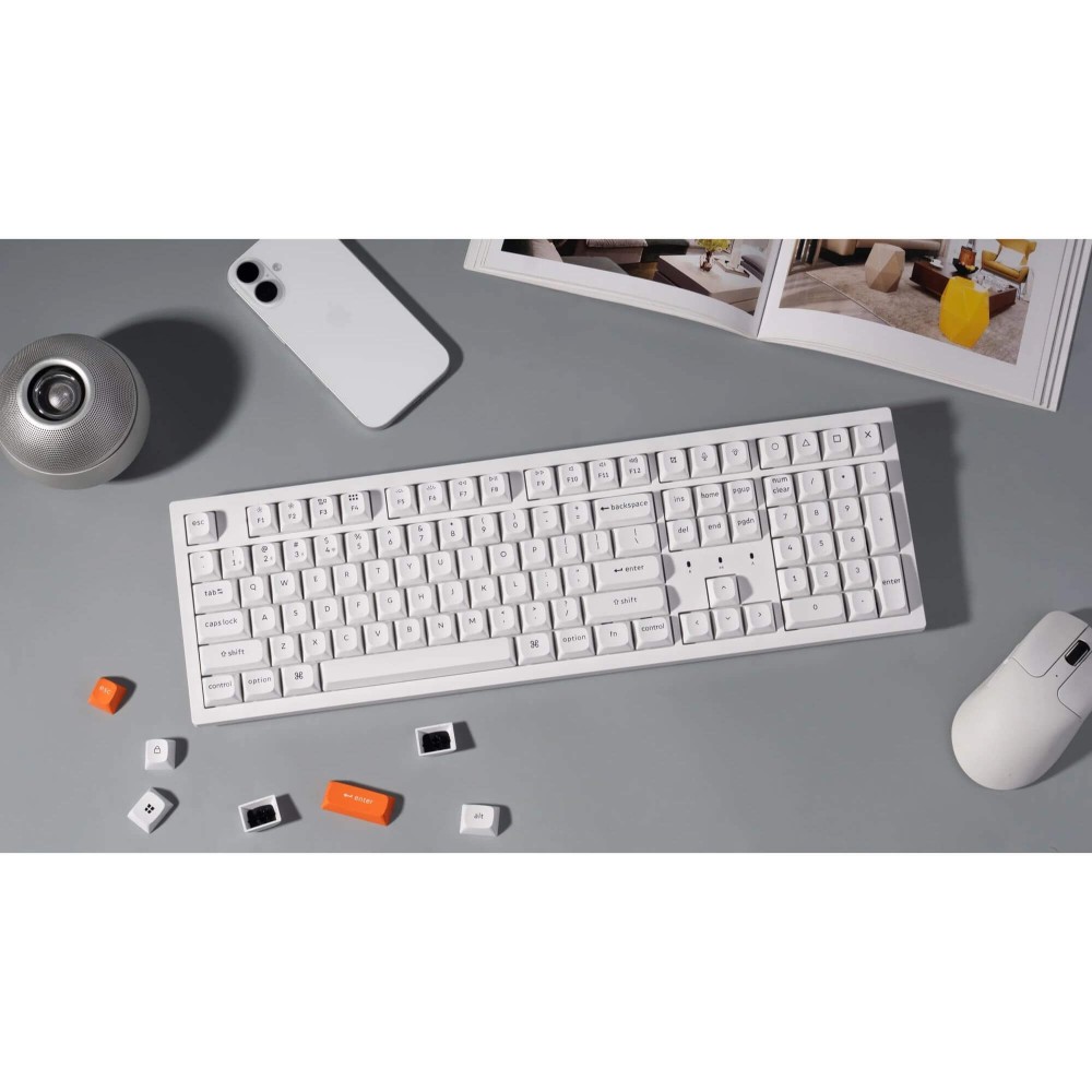 Keychron K10 Max White – Clavier 100 % sans fil avec interrupteurs Super Brown