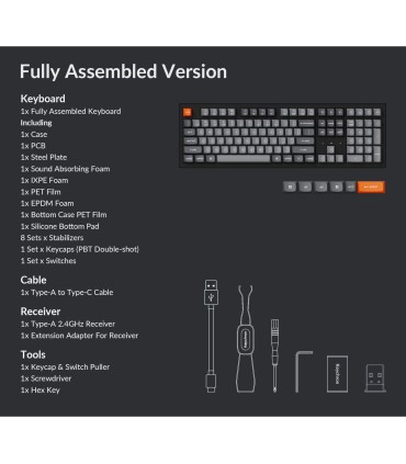 Keychron K10 Max Black – Clavier 100 % sans fil avec interrupteurs Super Red