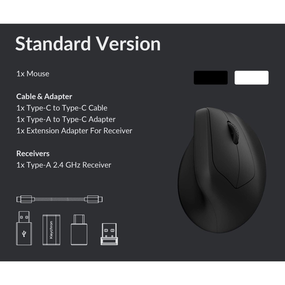 Keychron M5 White – souris sans fil ergonomique