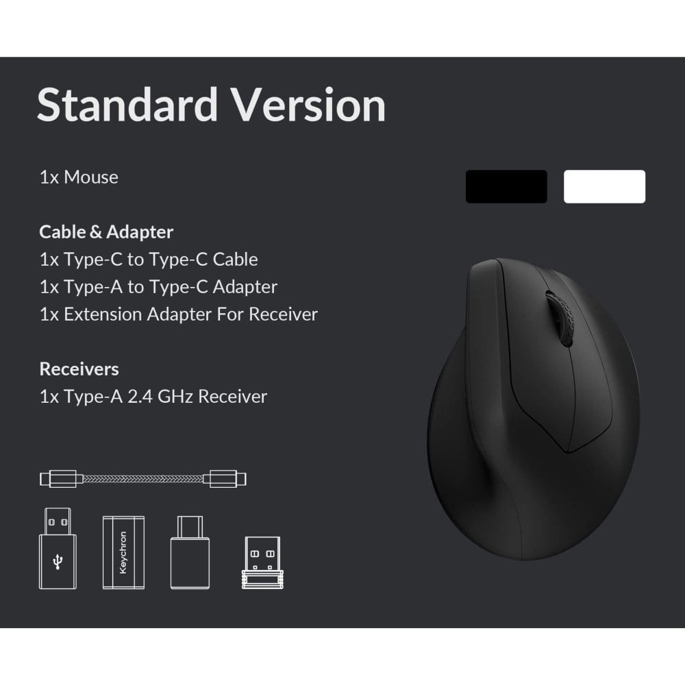 Keychron M5 Black – ergonomische Wireless Maus