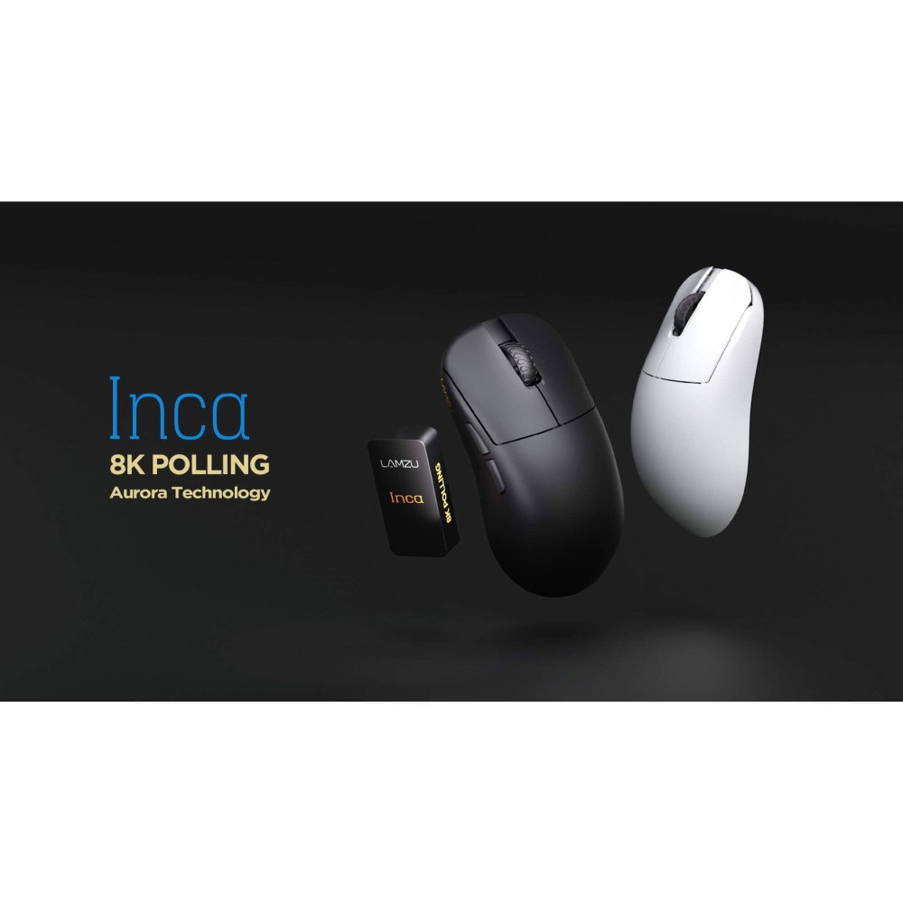 LAMZU Souris de jeu blanche 8K INCA – Pixart 3950 40g