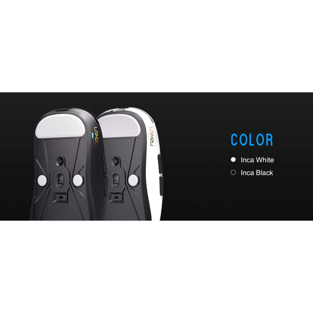 LAMZU Souris de jeu blanche 8K INCA – Pixart 3950 40g